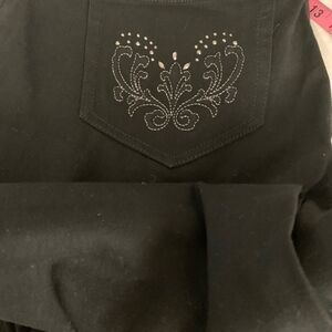 EMBELLISHED JEANS, black